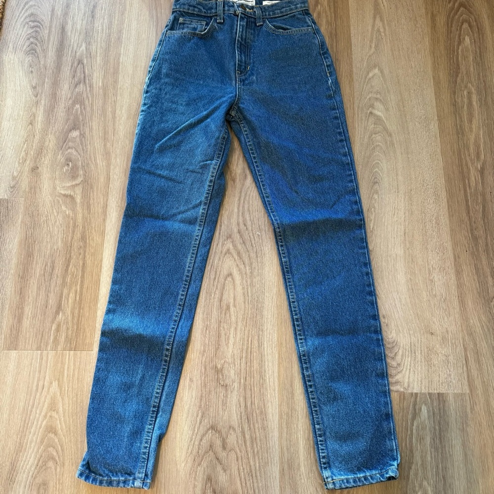 American Apparel Medium Wash The High Waist Jean